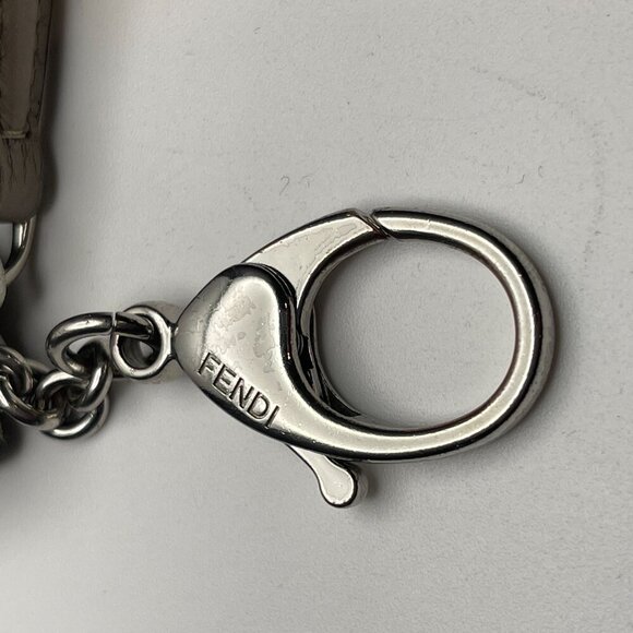 Fendi Calfskin Leather Vitello Cruise Coin Pouch Key Case in Tortora - Preowned - Picture 8 of 12